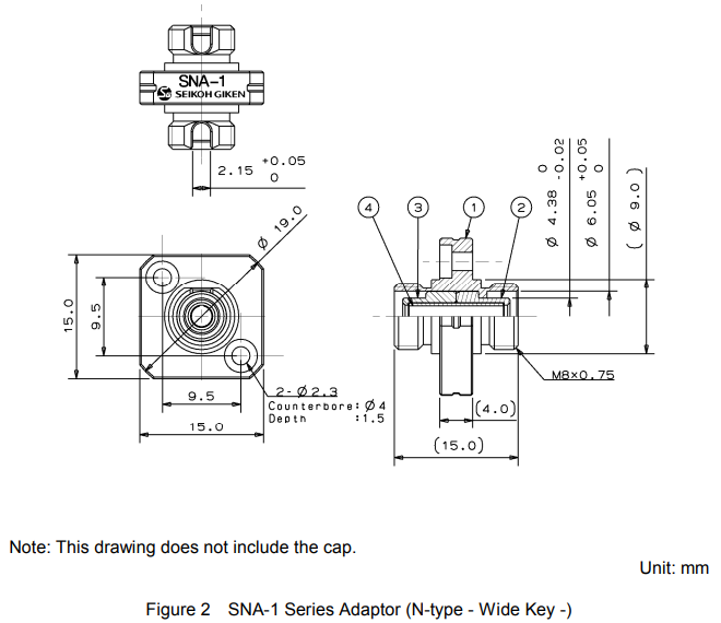 Seikoh Giken SNA-1 Wide Key Dimensions