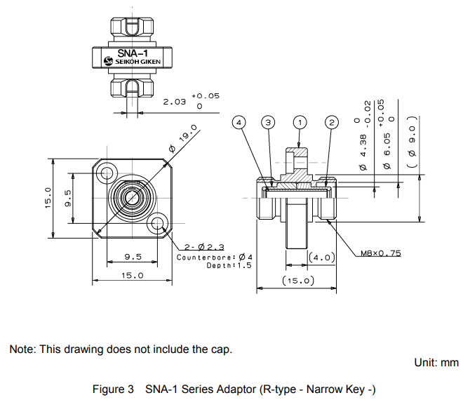 Seikoh Giken SNA-1 Narrow Key Dimensions