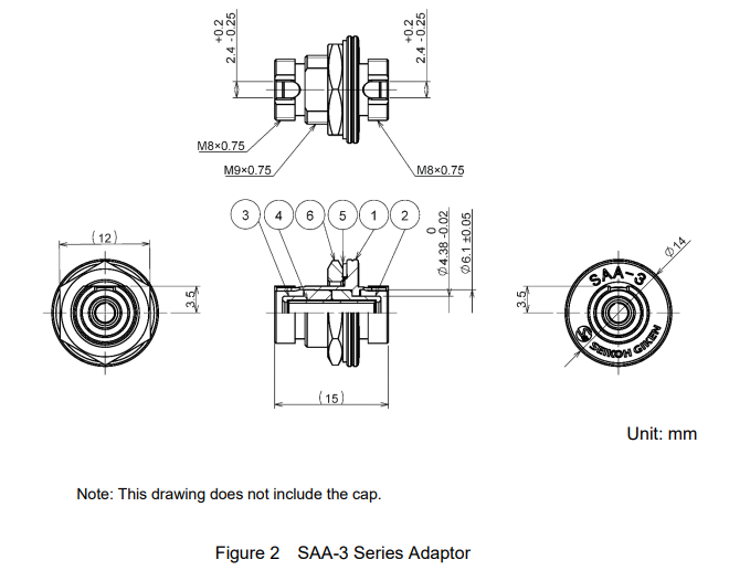Seikoh Giken SAA 3 FC UPC D Shape Fiber Adapter Dimensions