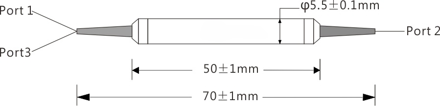 Single Mode 3 Ports Optical Circulator Dimensions