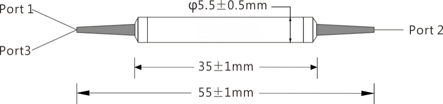 Polarization Maintaining 3 Ports Optical Circulator Dimension