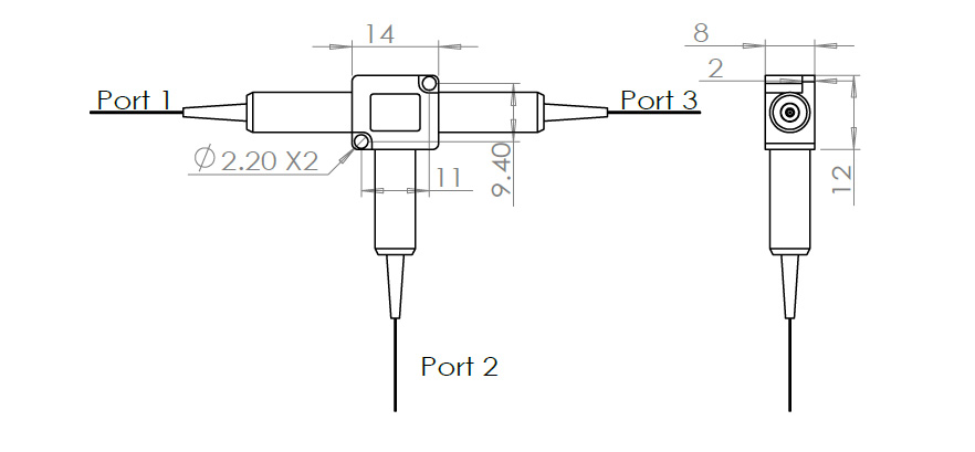 532nm 633nm 670nm Polarization Beam Splitter Combiner Dimensions