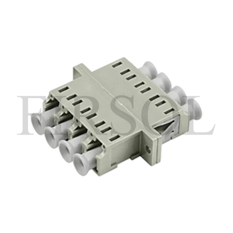 OM2 Multimode Quad LC/UPC To LC/UPC Fiber Adapter With Flange