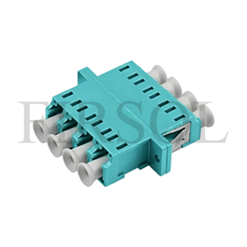 OM3 Multimode Quad LC/UPC To LC/UPC Fiber Adapter With Flange