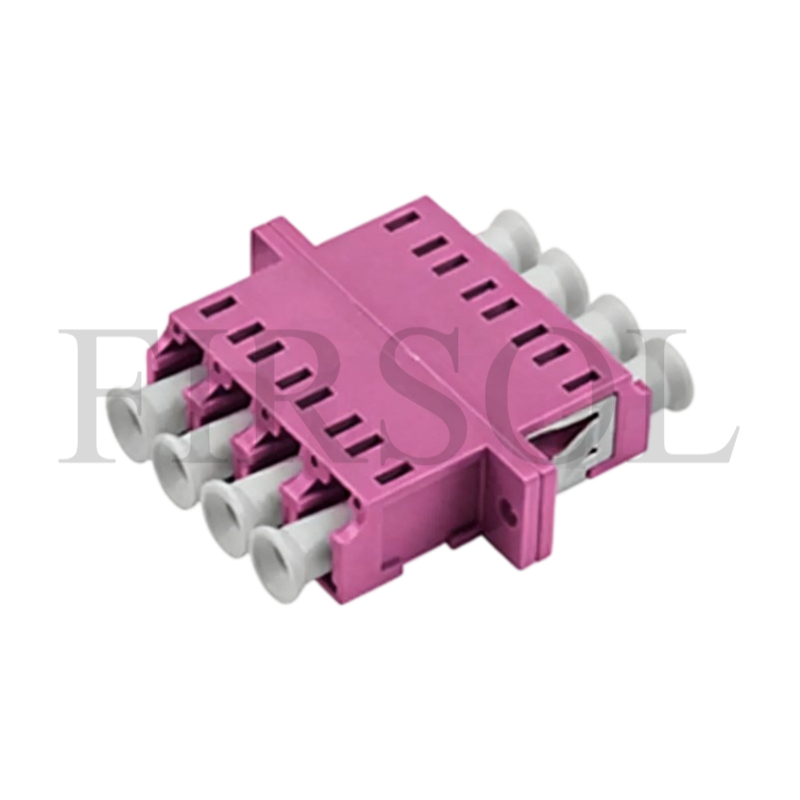 OM4 Multimode Quad LC/UPC To LC/UPC Fiber Adapter With Flange