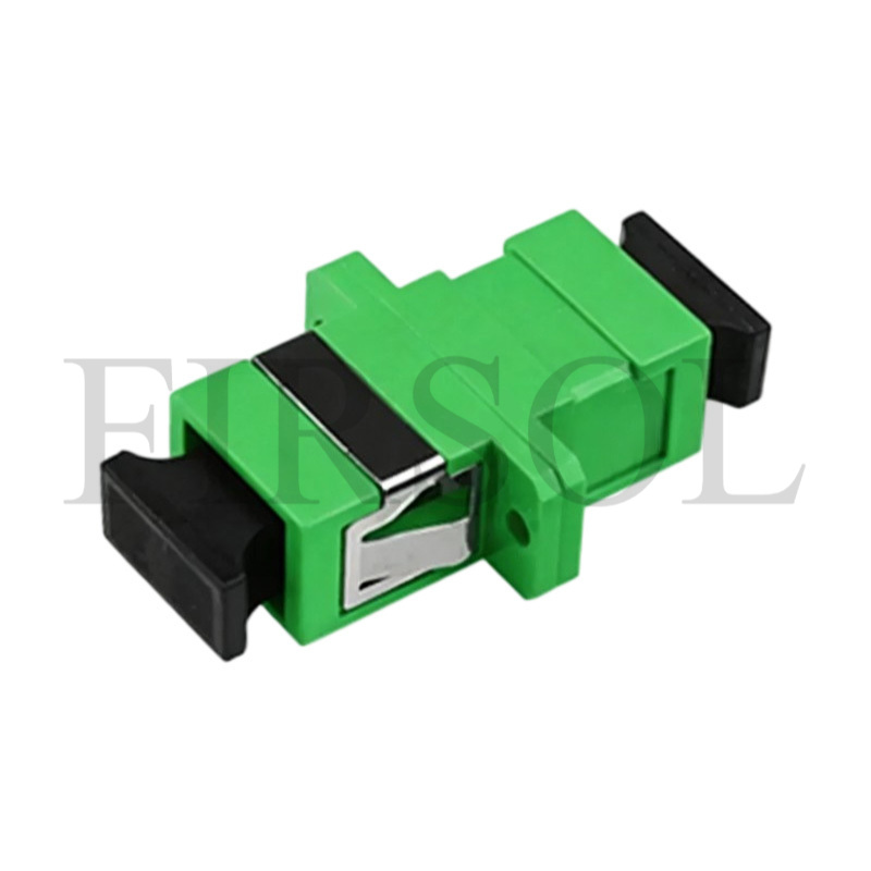 OS2 Single Mode Simplex SC/APC To SC/APC Fiber Adapter With Flange