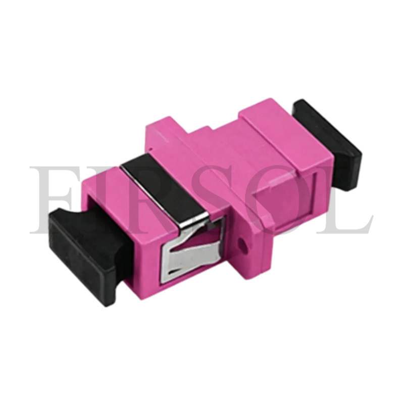 OM4 Multimode Simplex SC/UPC To SC/UPC Fiber Adapter With Flange