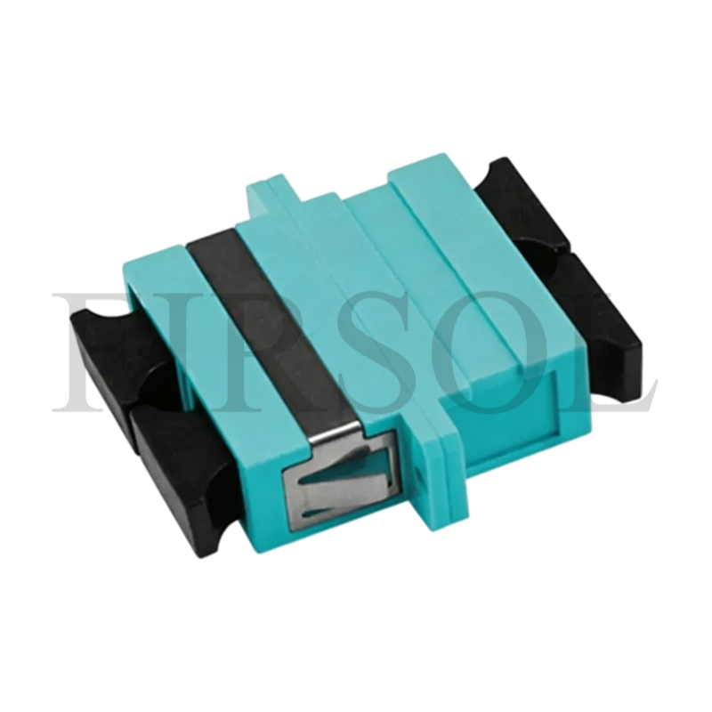 OM3 Multimode Duplex SC/UPC To SC/UPC Fiber Adapter With Flange