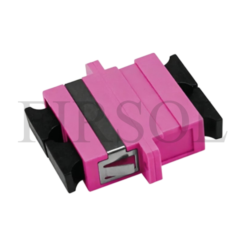 OM4 Multimode Duplex SC/UPC To SC/UPC Fiber Adapter With Flange