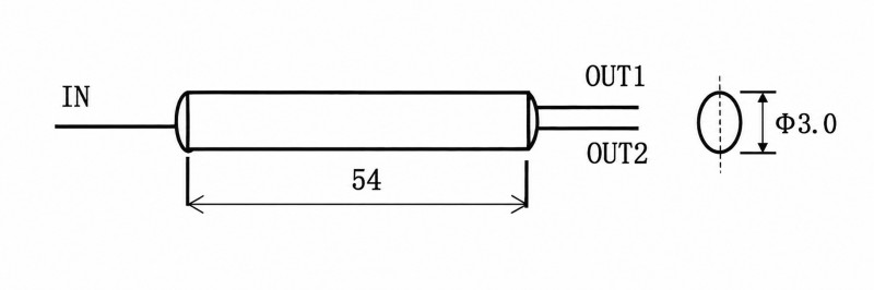 Single Mode 1x2 FBT Splitter With Steel Tube Dimensions