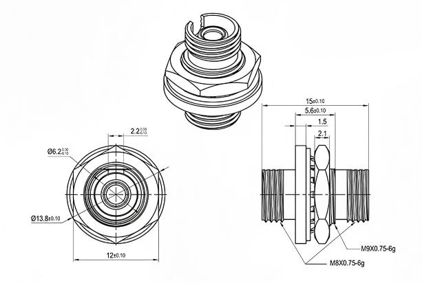 FC To FC Big D Metal Fiber Adapter Dimensions
