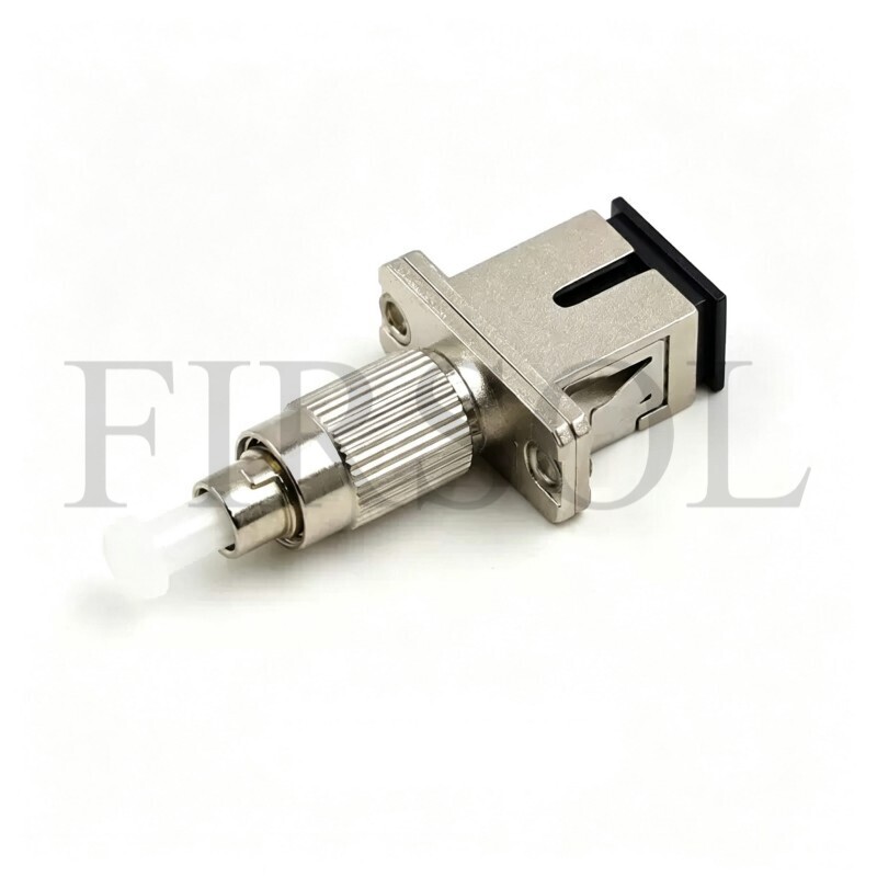 OS2 Single Mode Simplex SC/UPC Female To FC/UPC Male Hybrid Metal Fiber Adapter With Flange