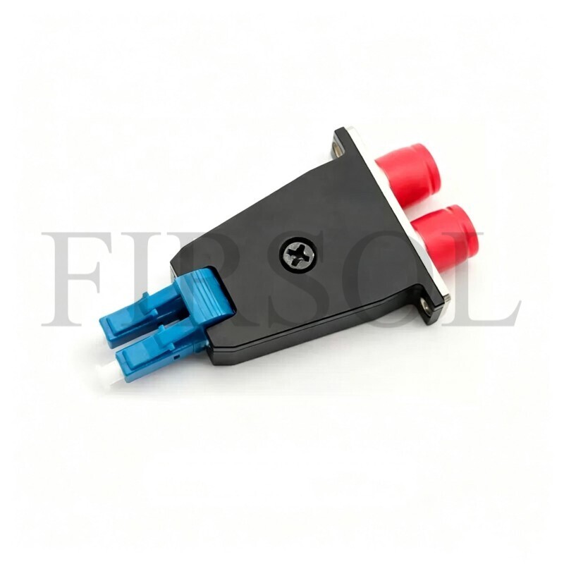 OS2 Single Mode Duplex FC/UPC Female To LC/UPC Male Hybrid Fiber Adapter With Flange