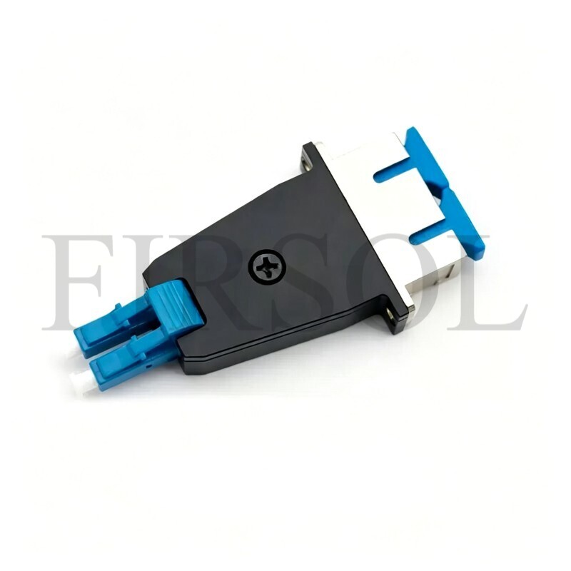 OS2 Single Mode Duplex SC/UPC Female To LC/UPC Male Hybrid Fiber Adapter With Flange