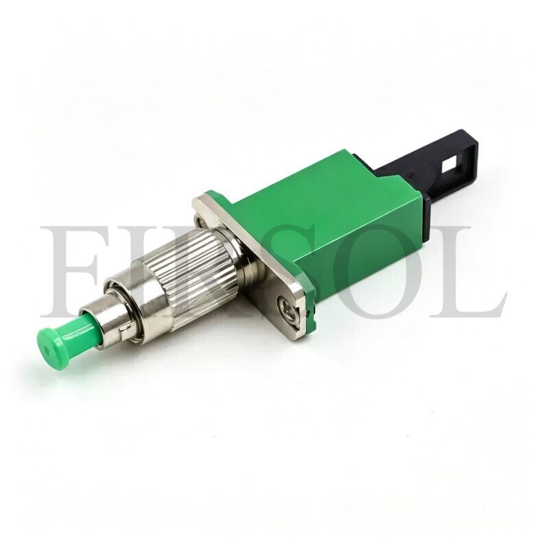 OS2 Single Mode Simplex E2000/APC Female To FC/APC Male Hybrid Fiber Adapter With Flange