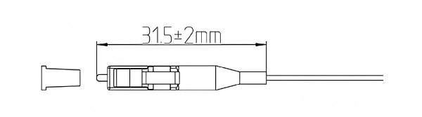 Simplex LC 0.9mm Boot Fiber Connector Dimensions