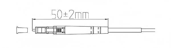 Simplex LC 3.0mm Boot Fiber Connector Dimensions