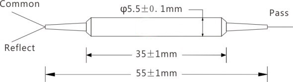 1x2 CWDM Filter Dimensions
