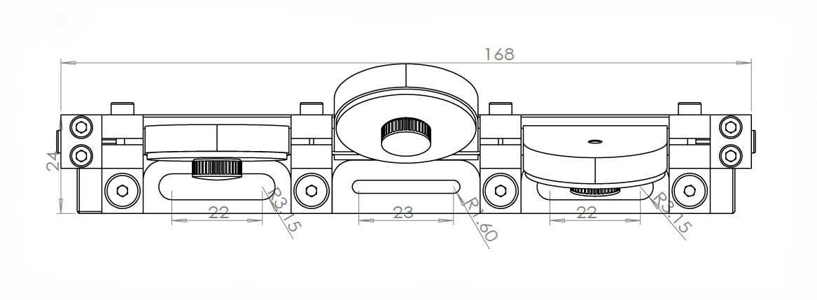 27mm 3 Paddle Fiber Polarization Controller Dimensions
