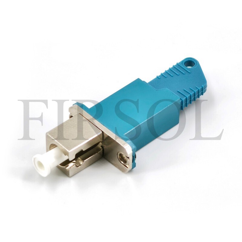 E2000/UPC Female To LC/UPC Female OS2 Single Mode Simplex Hybrid Fiber Adapter With Flange