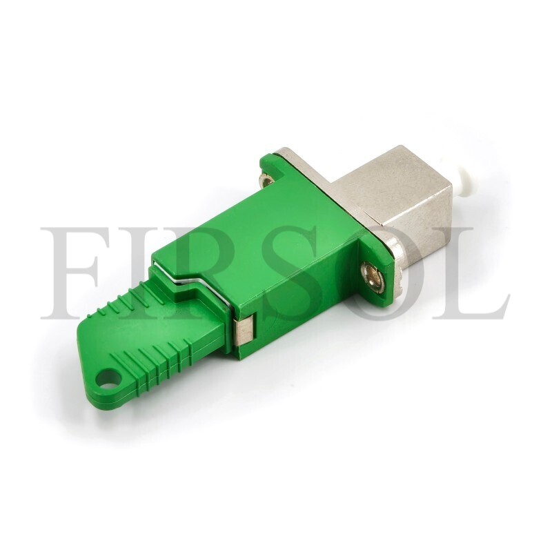 E2000/APC Female To LC/APC Female OS2 Single Mode Simplex Hybrid Fiber Adapter With Flange - image 2