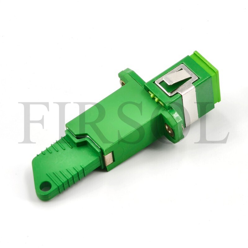 E2000/APC Female To SC/APC Female OS2 Single Mode Simplex Hybrid Fiber Adapter With Flange - image 2