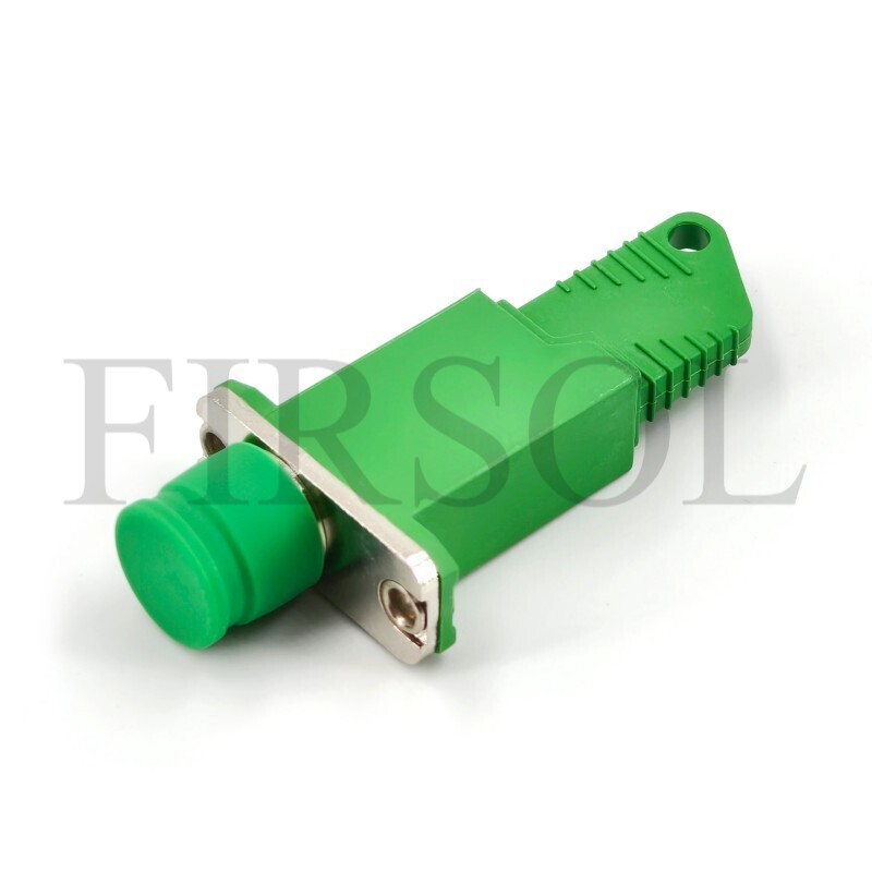 E2000/APC Female To FC/APC Female OS2 Single Mode Simplex Hybrid Fiber Adapter With Flange