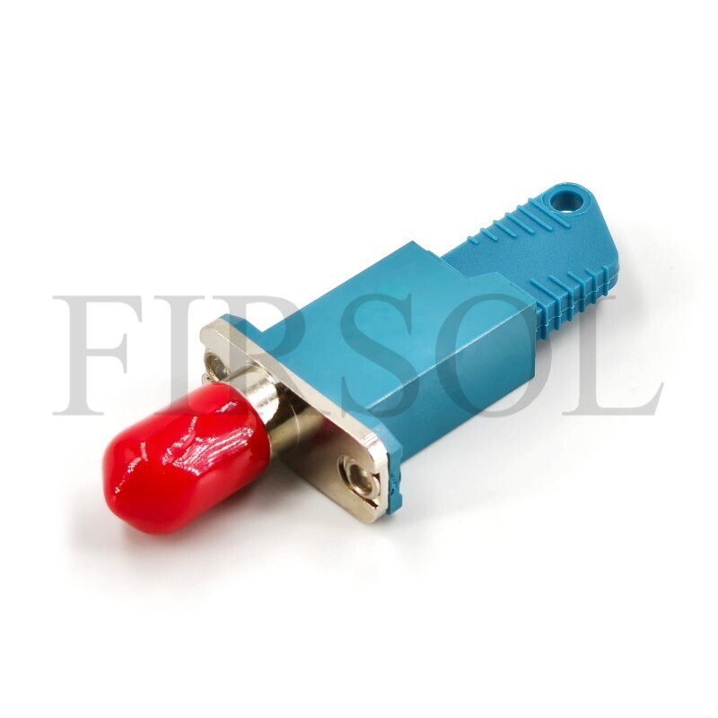 E2000/UPC Female To ST/UPC Female OS2 Single Mode Simplex Hybrid Fiber Adapter With Flange