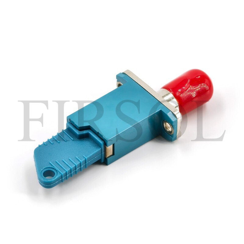 E2000/UPC Female To ST/UPC Female OS2 Single Mode Simplex Hybrid Fiber Adapter With Flange - image 2